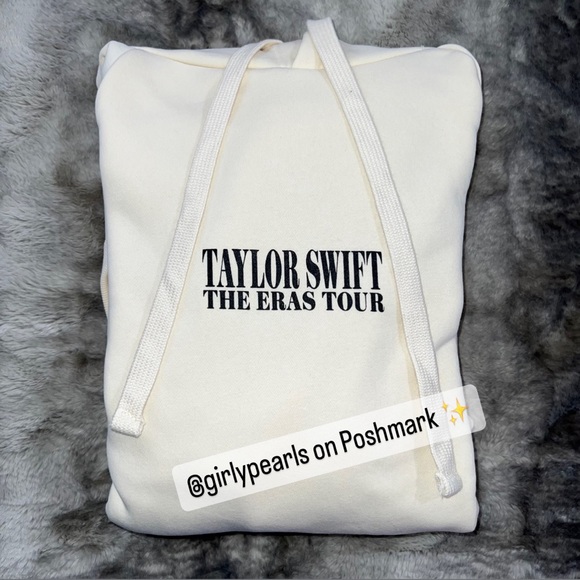 Taylor Swift Eras Tour Beige Hoodie Sweater NEW Official Merch - Picture 3 of 17